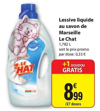 Promotion Carrefour Market Lessive Liquide Au Savon De Marseille Le Chat Le Chat Menage Valide Jusqua 4 Promobutler