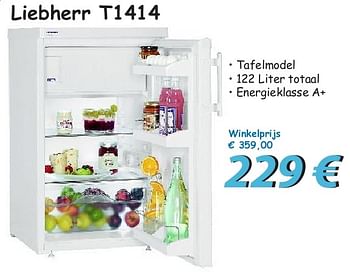 Promoties Liebherr t1414 tafelmodel - Liebherr - Geldig van 14/05/2013 tot 07/06/2013 bij Elektro Koning