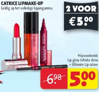 Promoties Lip gloss infinite shine - Catrice - Geldig van 14/05/2013 tot 26/05/2013 bij Kruidvat