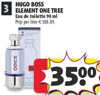 Promoties Hugo boss element one tree eau de toilette - Hugo Boss - Geldig van 14/05/2013 tot 26/05/2013 bij Kruidvat