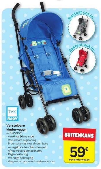 Promoties Verstelbare kinderwagen - Tex Baby - Geldig van 15/05/2013 tot 27/05/2013 bij Carrefour
