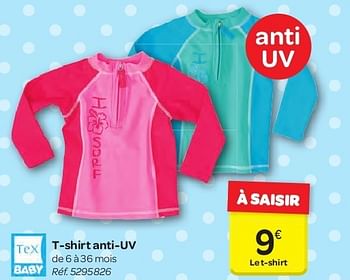 Tex Baby T Shirt Anti Uv En Promotion Chez Carrefour