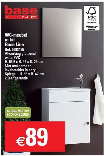 Promoties Wc-meubel in kit base line - Base Line - Geldig van 15/05/2013 tot 27/05/2013 bij Brico