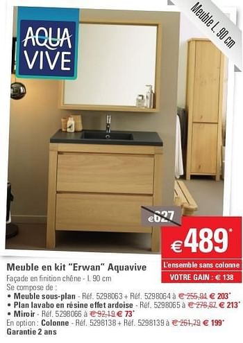 Promotions Meuble en kit “erwan” aquavive - AQUA VIVE - Valide de 15/05/2013 à 27/05/2013 chez Brico