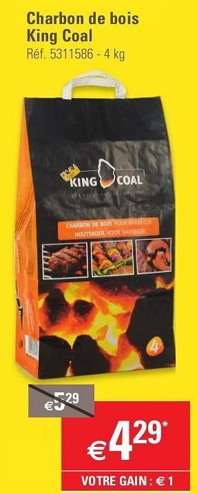 Promotions Charbon de bois king coal - King Coal - Valide de 15/05/2013 à 27/05/2013 chez Brico