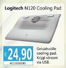 Promoties Logitech n120 cooling pad - Logitech - Geldig van 15/05/2013 tot 05/07/2013 bij Compudeals