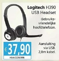 Promoties Logitech h390 usb headset - Logitech - Geldig van 15/05/2013 tot 05/07/2013 bij Compudeals