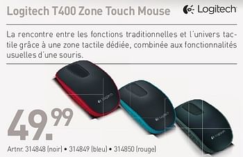 Promotions Logitech t400 zone touch mouse - Logitech - Valide de 16/05/2013 à 30/06/2013 chez Auva
