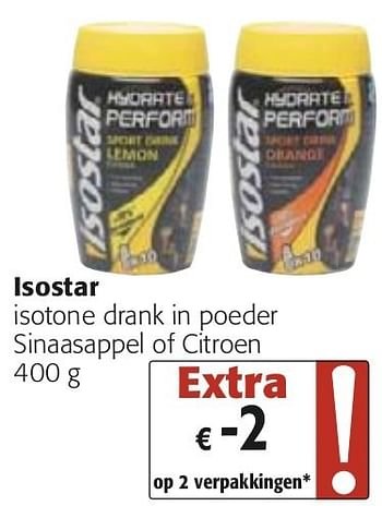 Glad ik betwijfel het scherp Isostar Isostar isotone drank in poeder sinaasappel of citroen - Promotie  bij Colruyt