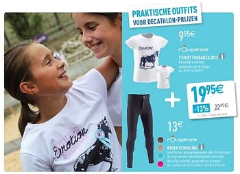 Promoties T-shirt fouganza 2013 + broek schooling - Fouganza - Geldig van 25/05/2013 tot 22/06/2013 bij Decathlon