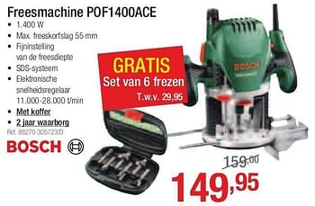 Promoties Bosch freesmachine pof1400ace - Bosch - Geldig van 27/05/2013 tot 22/06/2013 bij Group Meno