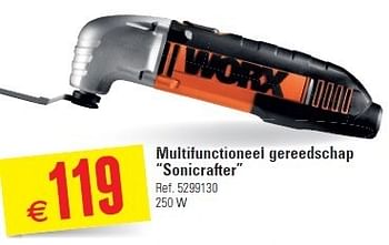 Promoties Multifunctioneel gereedschap sonicrafter - Worx - Geldig van 29/05/2013 tot 10/06/2013 bij Brico