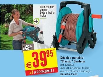 Promotions Dévidoir portable “classic” gardena - Gardena - Valide de 29/05/2013 à 10/06/2013 chez Brico