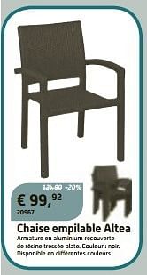 Promotions Chaise empilable altea - Bristol - Valide de 29/05/2013 à 23/06/2013 chez Overstock