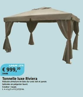 Promotions Tonnelle luxe riviera - Produit maison - Overstock  - Valide de 29/05/2013 à 23/06/2013 chez Overstock