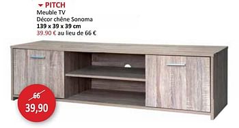 Promotions Pitch meuble tv décor chêne sonoma - Produit maison - Weba - Valide de 29/05/2013 à 27/06/2013 chez Weba