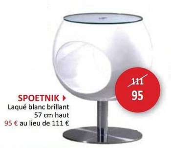 Promoties Spoetnik laqué blanc brillant - Huismerk - Weba - Geldig van 29/05/2013 tot 27/06/2013 bij Weba