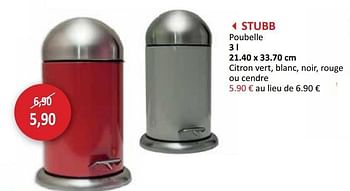 Promotions Stubb poubelle - Produit maison - Weba - Valide de 29/05/2013 à 27/06/2013 chez Weba