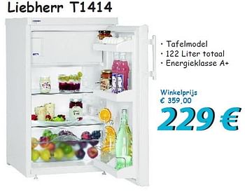 Promoties Liebherr t1414 - Liebherr - Geldig van 01/06/2013 tot 30/06/2013 bij Elektro Koning
