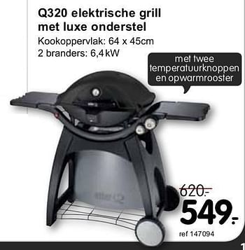 Weber Q320 elektrische grill luxe - bij Freetime