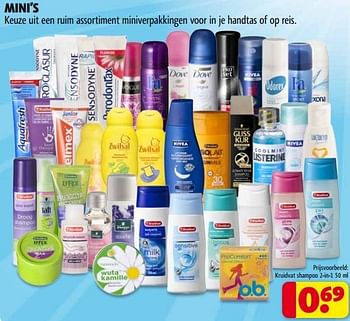 Petulance Vooruitgaan Meesterschap Huismerk - Kruidvat Mini's kruidvat shampoo 2-in-1 - Promotie bij Kruidvat