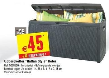 Promoties Opbergkoffer rattan style keter - Keter - Geldig van 12/06/2013 tot 24/06/2013 bij Brico