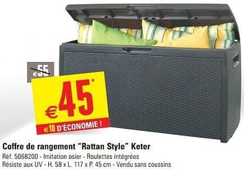 Promotions Coffre de rangement rattan style keter - Keter - Valide de 12/06/2013 à 24/06/2013 chez Brico