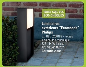 Promotions Luminaires extérieurs ecomoods philips - Philips - Valide de 12/06/2013 à 24/06/2013 chez Brico