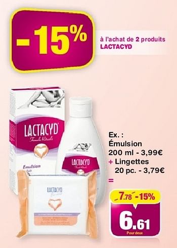 Promoties Émulsion - Lactacyd - Geldig van 12/06/2013 tot 02/07/2013 bij DI