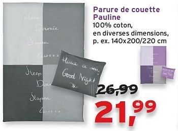 Promotions Parure de couette pauline - Produit maison - Leen Bakker - Valide de 12/06/2013 à 25/06/2013 chez Leen Bakker