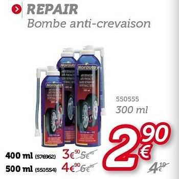 Promoties Repair bombe anti crevaison - Huismerk - Auto 5  - Geldig van 13/06/2013 tot 11/07/2013 bij Auto 5