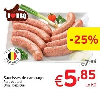 Promoties Saucisses de campagne - Huismerk - Intermarche - Geldig van 18/06/2013 tot 23/06/2013 bij Intermarche