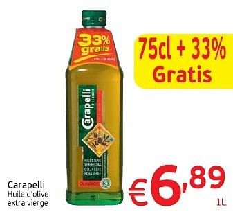 Promotions Carapelli huile d`olive extra vierge - Carapelli - Valide de 18/06/2013 à 23/06/2013 chez Intermarche