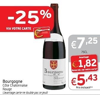 Promotions Bourgogne - Vins rouges - Valide de 18/06/2013 à 23/06/2013 chez Intermarche