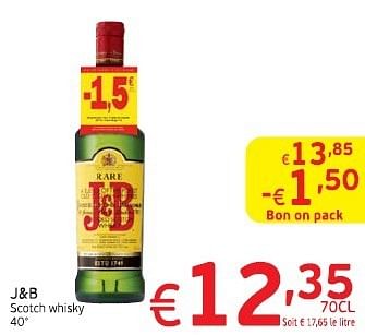 Promoties J+b scotch whisky - J & B - Geldig van 18/06/2013 tot 23/06/2013 bij Intermarche