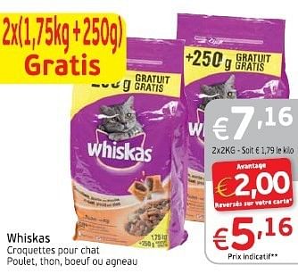 Promotions Whiskas croquettes pour chat - Whiskas - Valide de 18/06/2013 à 23/06/2013 chez Intermarche
