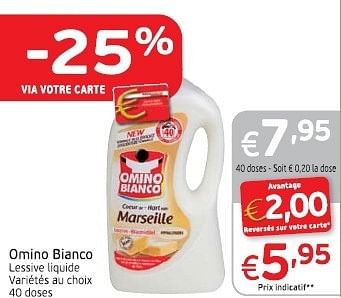 Promotions Omino bianco lessive liquide - Omino Bianco - Valide de 18/06/2013 à 23/06/2013 chez Intermarche