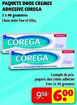 Promotions Paquets duo crème adhesive  - Corega - Valide de 18/06/2013 à 30/06/2013 chez Kruidvat