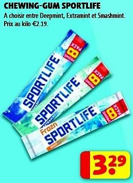 Promoties Chewing-gumsportlife - Sportlife - Geldig van 18/06/2013 tot 30/06/2013 bij Kruidvat