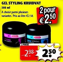 Promoties Gel styling kruidvat - Huismerk - Kruidvat - Geldig van 18/06/2013 tot 30/06/2013 bij Kruidvat