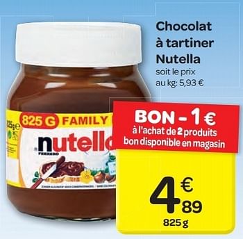 Promotions Chocolat à tartiner nutella - Nutella - Valide de 19/06/2013 à 24/06/2013 chez Carrefour