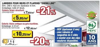 Promoties Lambris pour plafond avanti exclusive - Avanti - Geldig van 19/06/2013 tot 30/06/2013 bij Hubo