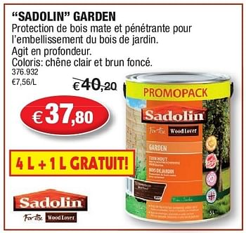 Promotions Sadolin imprech - Sadolin - Valide de 19/06/2013 à 30/06/2013 chez Hubo