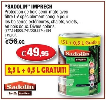 Promoties Sadolin protech uv satin - Sadolin - Geldig van 19/06/2013 tot 30/06/2013 bij Hubo