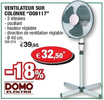 Promotions Ventilateur do8131 high velocity - Domo elektro - Valide de 19/06/2013 à 30/06/2013 chez Hubo