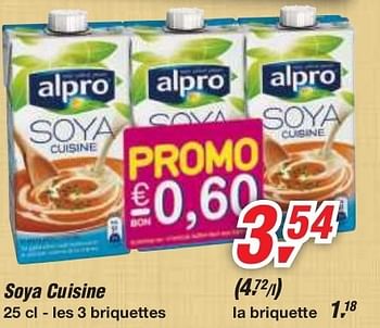 Promotions Soya cuisine - Alpro - Valide de 19/06/2013 à 29/06/2013 chez Makro