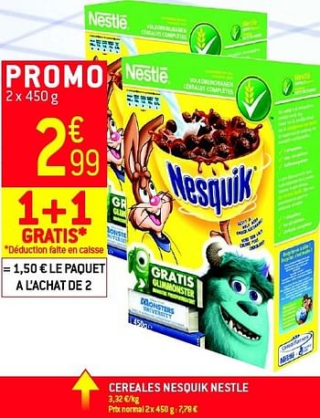 Promotions Cereales nesquik nestle - Nestlé - Valide de 19/06/2013 à 25/06/2013 chez Match Food & More