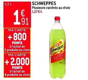 Promotions Schweppes agrum - Schweppes - Valide de 19/06/2013 à 25/06/2013 chez Match Food & More