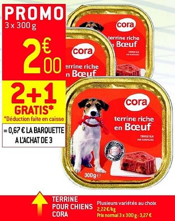 Promoties Terrine pour chiens cora - Cora - Geldig van 19/06/2013 tot 25/06/2013 bij Match Food & More