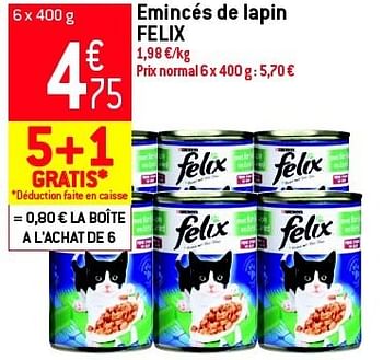 Promotions Emincés de lapin felix - Felix - Valide de 19/06/2013 à 25/06/2013 chez Match Food & More